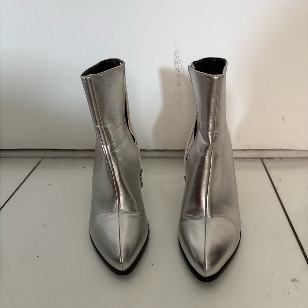 Silver Ankle Boots